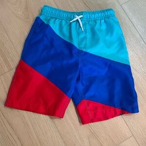 Lands’ End Boys Color Block Swimsuit Trunks